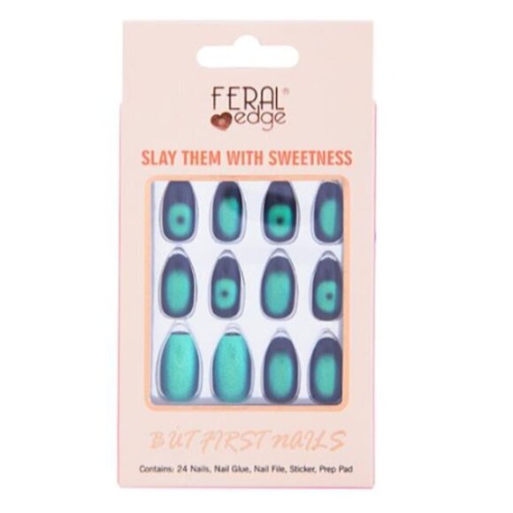 New 3 Packs SWEETNESS 24 Nail Set - Emerald Elegance: Triad of Press-On Nails - Picture 1 of 1